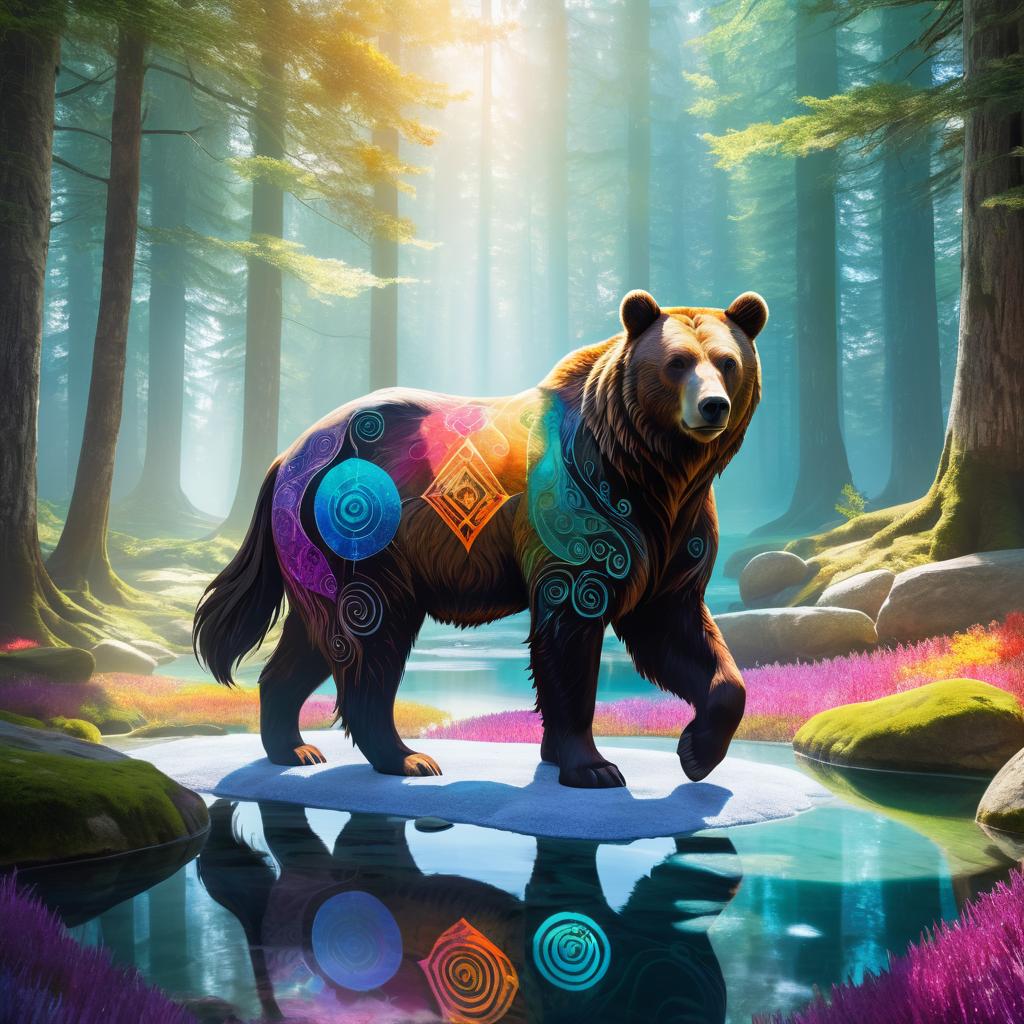 Mystical Centaur-Bear in Enchanted Glade