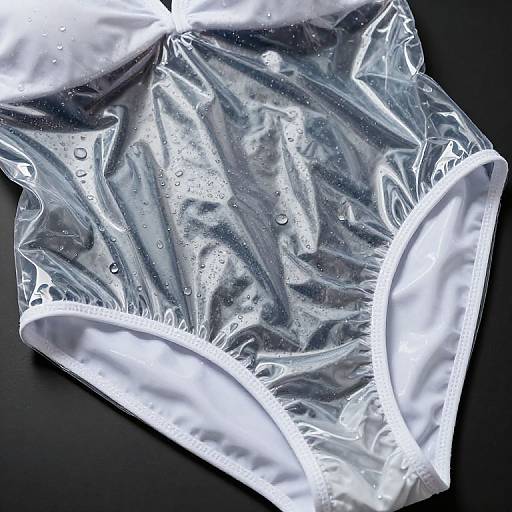 Clear Plastic Swimsuits with Water Droplets