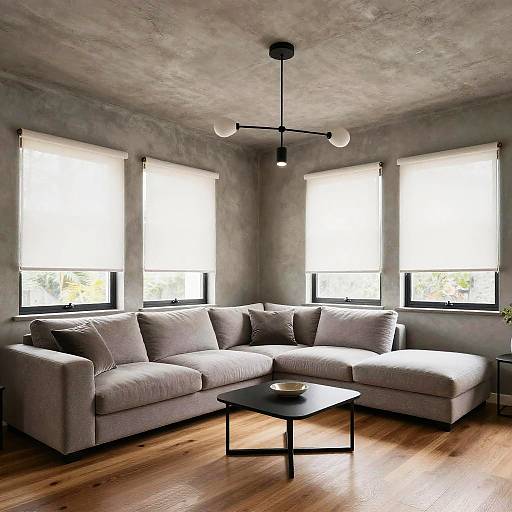 Modern Living Room with Venetian Blinds