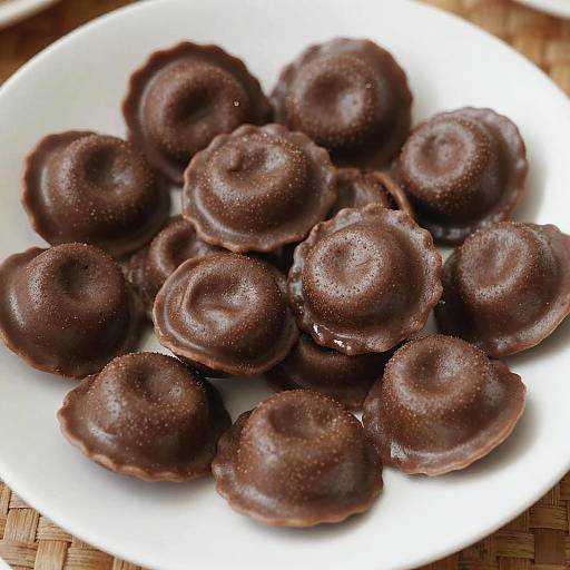 Close-Up of Chocolate Spiral Ravioli