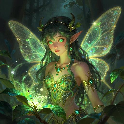 Emerald Nymph with Mystical Aura