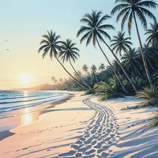 Luminous Tropical Beach at Sunrise