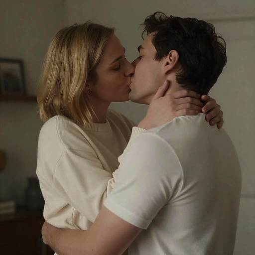 Couple Sharing an Intimate Kiss