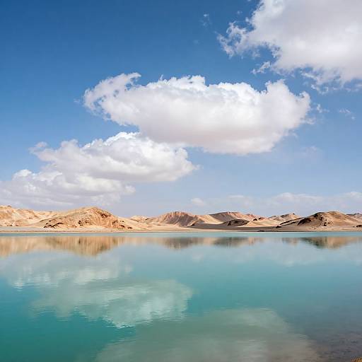 Surreal Desert Sky Over Turquoise Waters