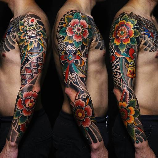 Intricate Colorful Sleeve Tattoo Designs