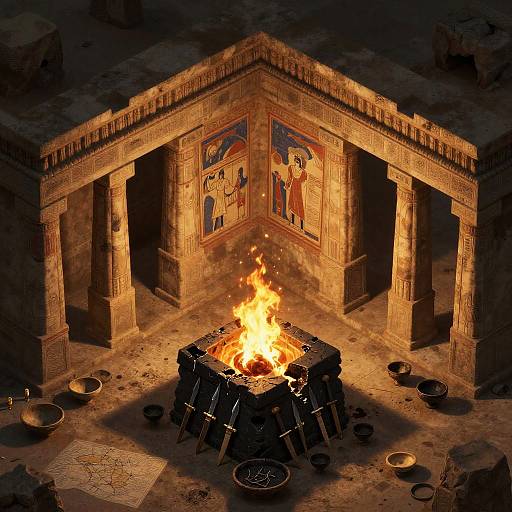 Isometric Ancient Persian Fire Temple