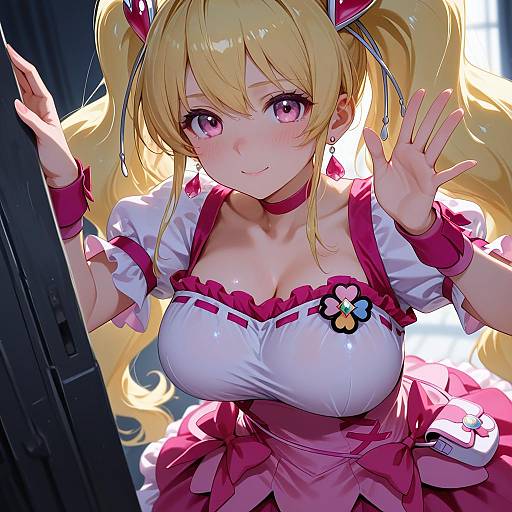 Illustration of Cure peach, precure in the style of Mu46016419