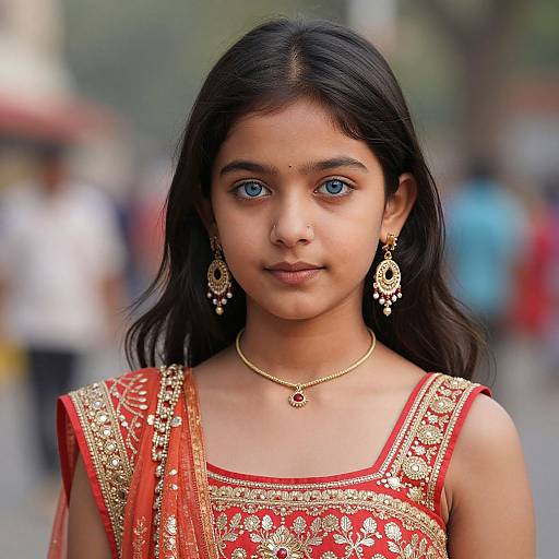 Realistic Child Radha Krishna Portrait