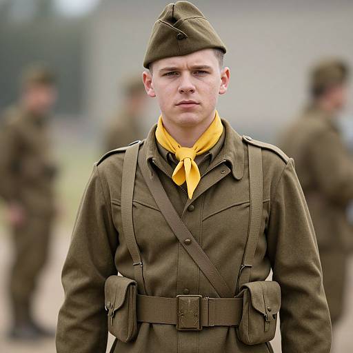 Realistic WWII Male Soldier Portrait