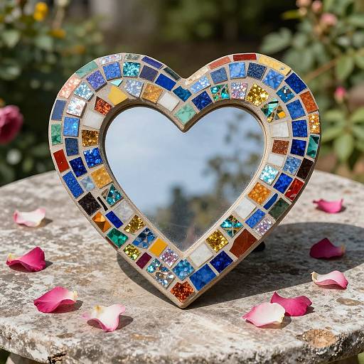 Whimsical Heart Mosaic Frame