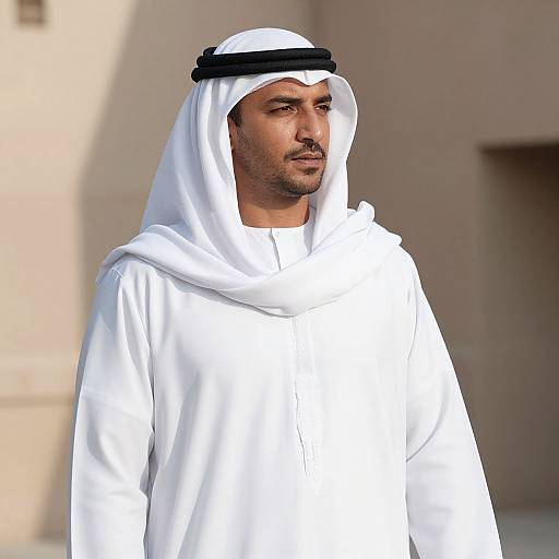 Traditional Egyptian Man in White Robe