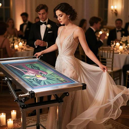 Elegant Lady at Candlelit Ball