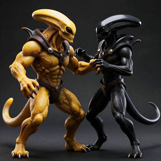Intense Battle Between Two Alien Beasts