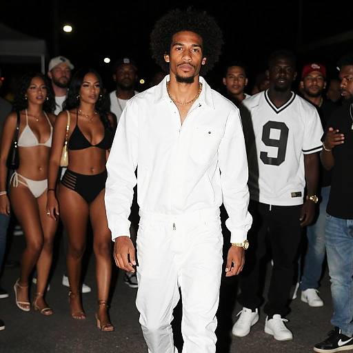 Confident Male Model in Nightlife Scene