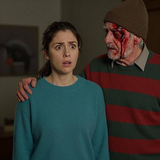 Startled Woman and Mysterious Man Encounter