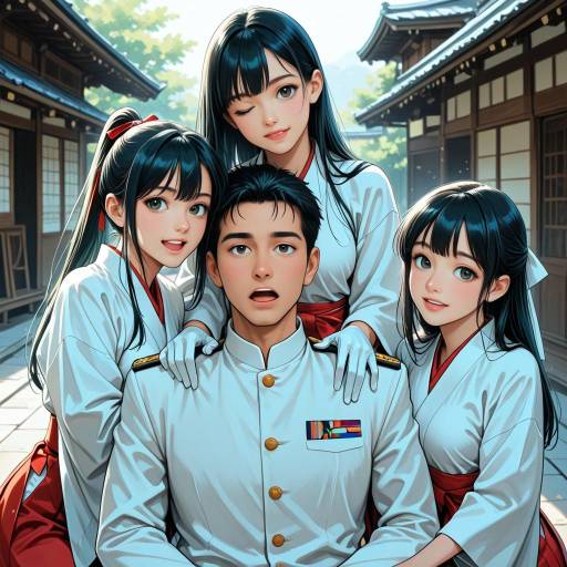 Admiral and Friends in Japanese Uniforms
