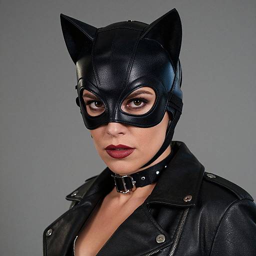 Close-Up Woman in Cat Mask