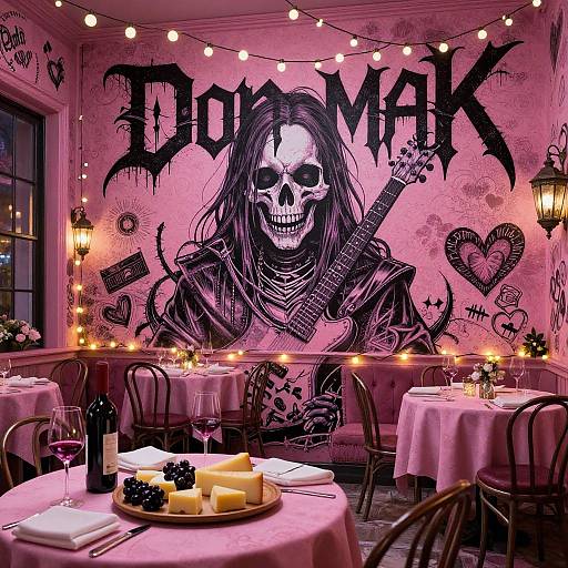 Romantic Street Art Dinner Scene