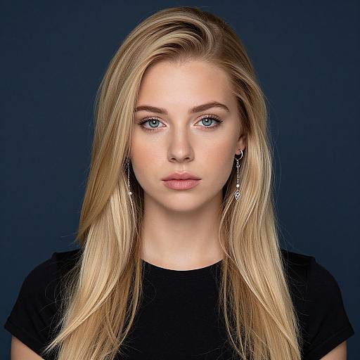 Realistic Blonde Woman Portrait