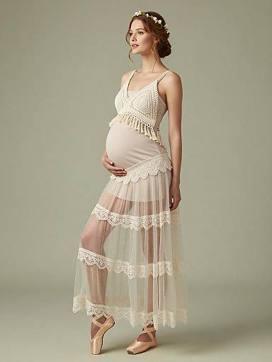 Ethereal Couture Boho Maternity Portrait