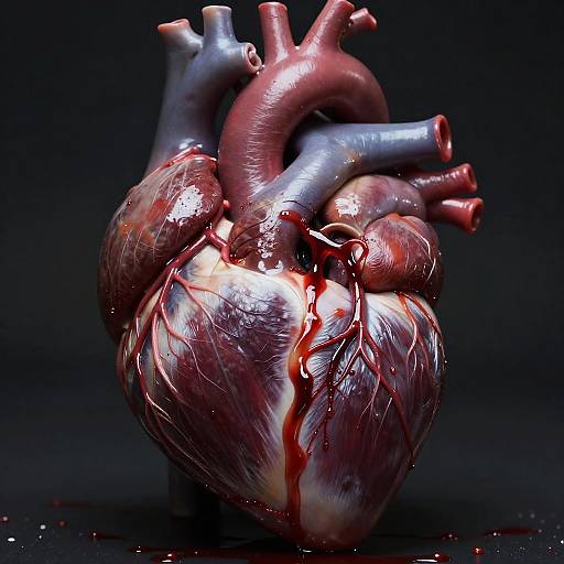 Hyper-Realistic Bleeding Human Heart