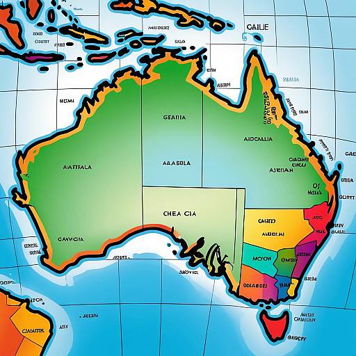 Vibrant Ink & Marker Australia Map