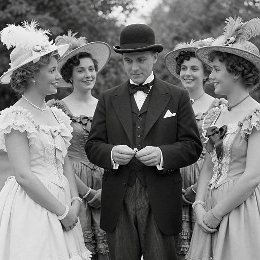 Vintage Gathering: Elegance in Black and White