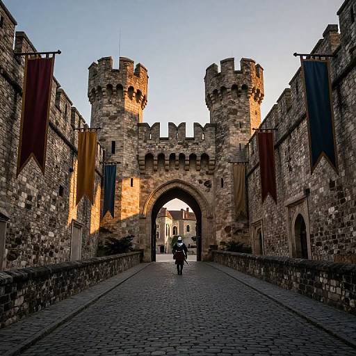 Medieval Castle Courtyard Perspective