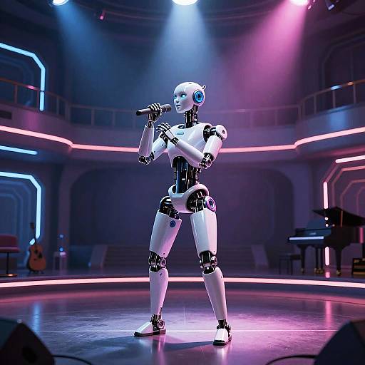 Futuristic Robotic Musician Spotlight