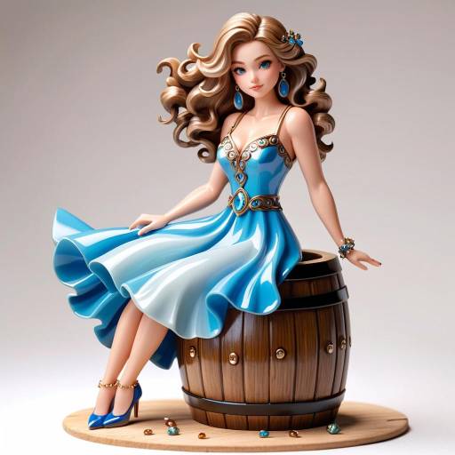 Elegant Solo Girl on Barrel