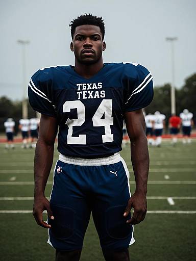 Texas Football Player in Sportswear