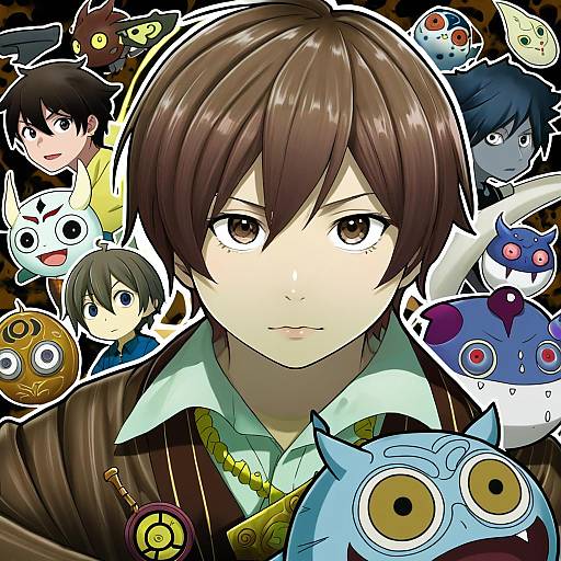 Illustration of Amano keita, youkai watch in the style of Sogaya