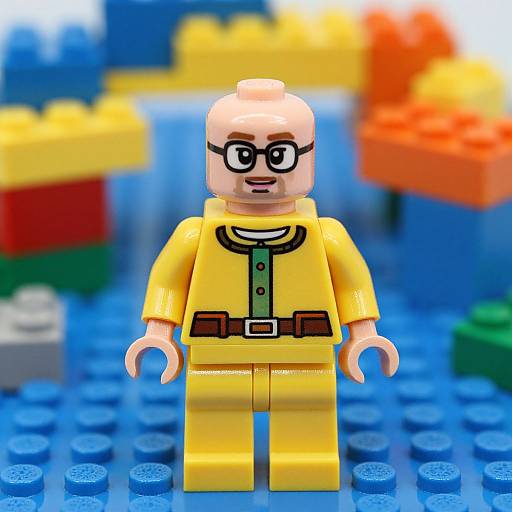 LEGO Mini Figure Bald Man Yellow Outfit