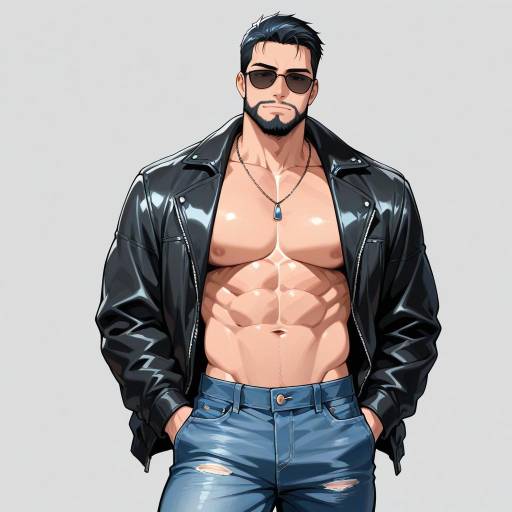 Confident Muscular Man in Sunglasses Confident Muscular Man in Sunglasses