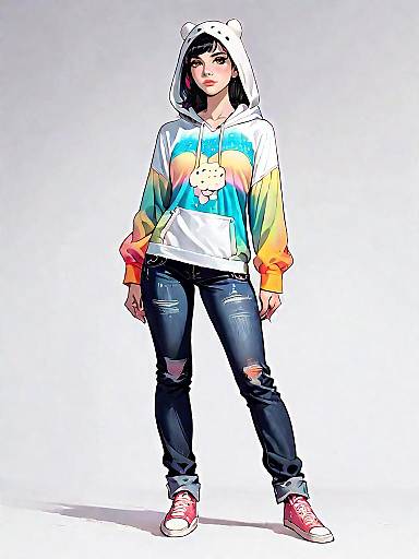 Stylish Woman in Casual Streetwear