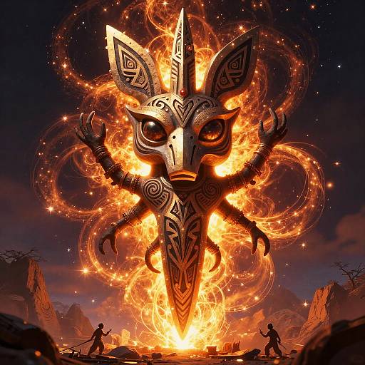 Intricate Mystic Shaman Totem Art