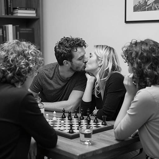 Intimate Black-and-White Table Scene