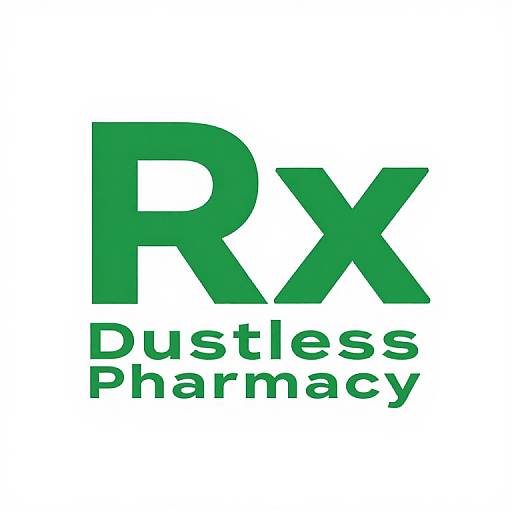 Dustless Pharmacy Flat Logo Design