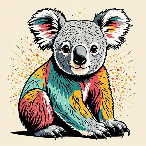 Colorful Koala Vector Illustration