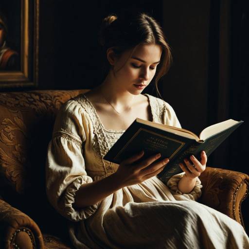 Young Woman Reading Classic Book Indoors