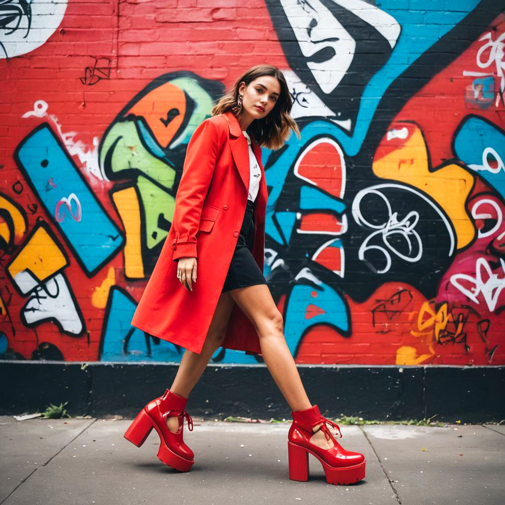 Vibrant Skater on Graffiti Wall