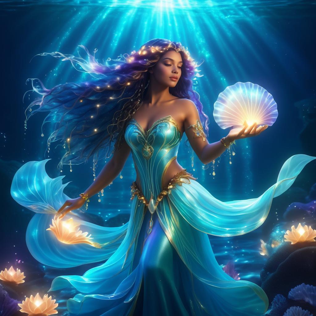 Charismatic Merfolk Healer in Fantasy Realm