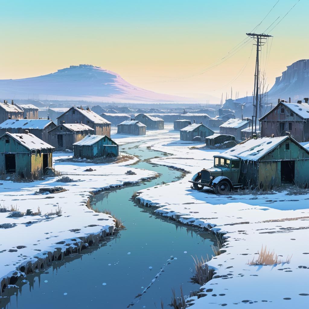 Frozen Post-Apocalyptic Landscape Concept Art