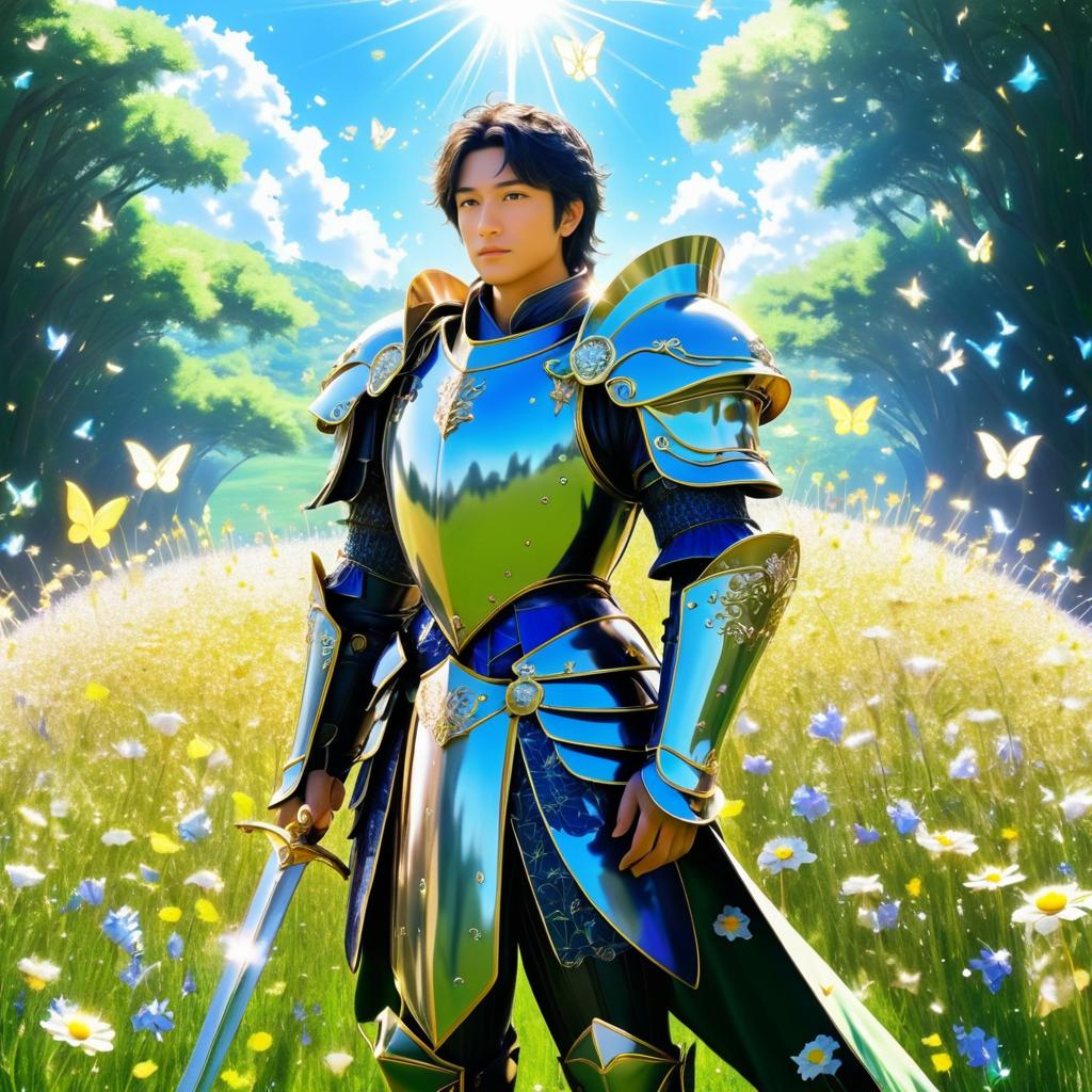 Epic Knight in a Sunlit Meadow