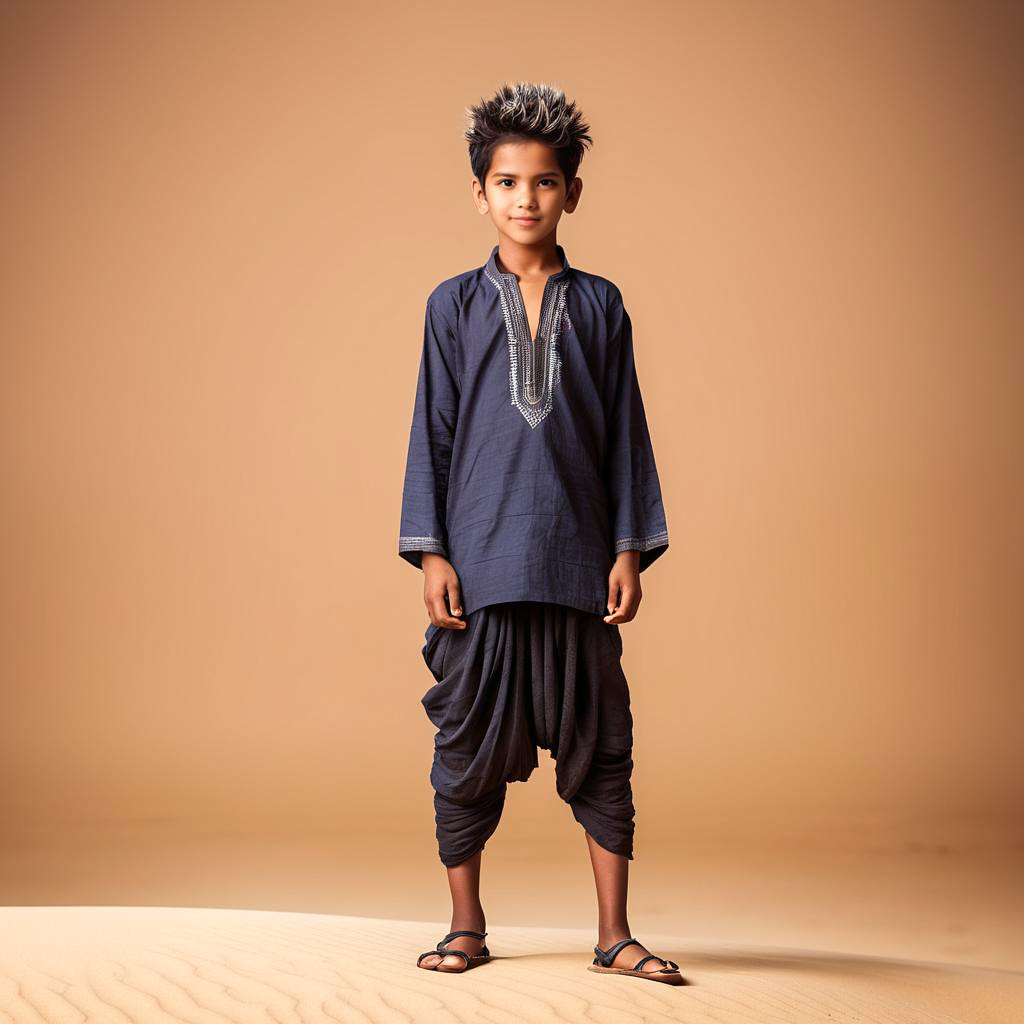 Curious Young Tuareg Boy in Festival Setting