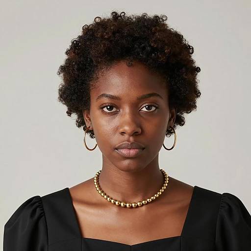 Portrait of Woman with Flat Afro Hairstyle