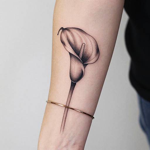 Minimalist Calla Lily Wrist Tattoo