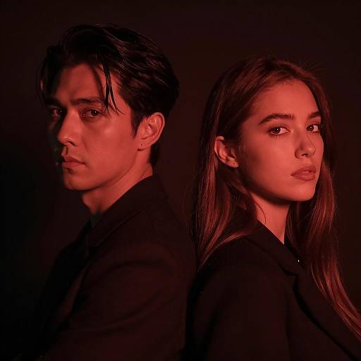 Intimate Portrait in Reddish Lighting