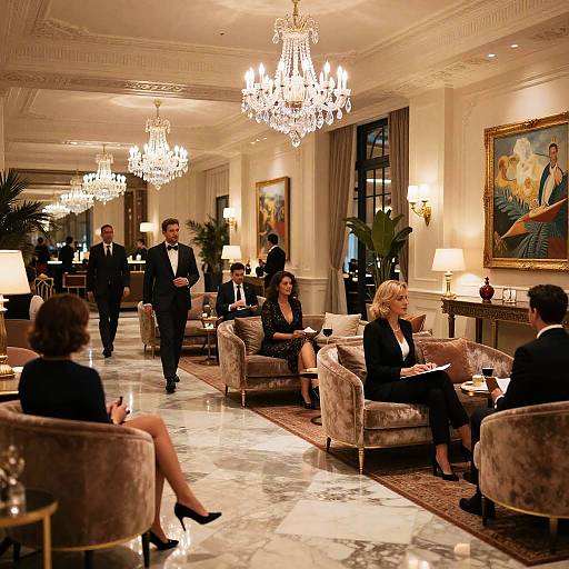 Elegant Luxury Hotel Lobby Gathering