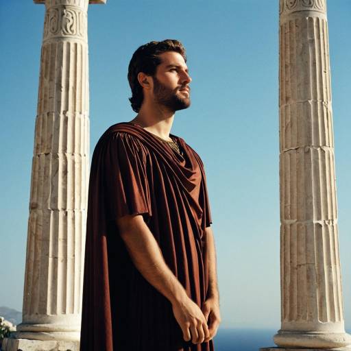 Man in Ancient Greek Costume by Pillars